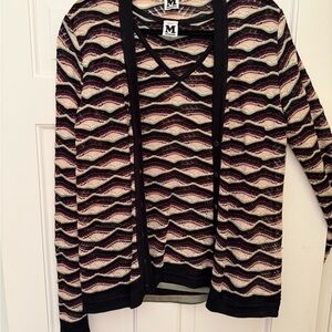 Mossimo Wave-Pattern Knit twin Sweater - multi color - M